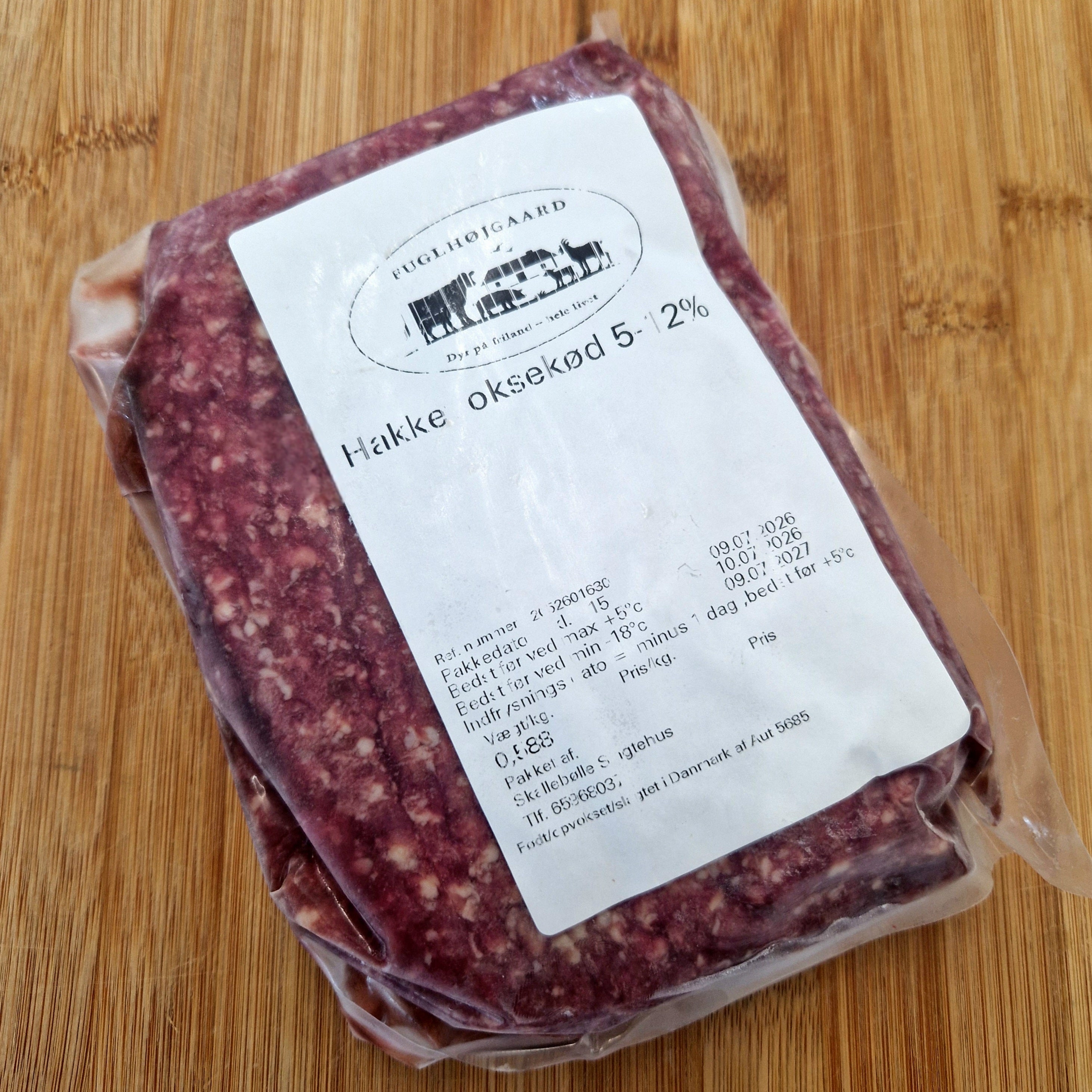 Hakket oksekød 5-12 %